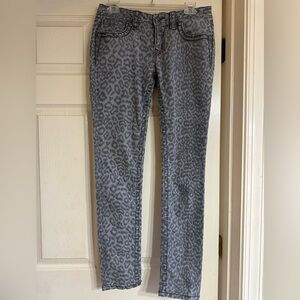 Miss Me Gray leopard Print Skinny Jeans